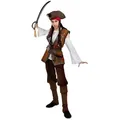 Funidelia Piraten-Kostüm Karibik Piratin - Karneval Faschingskostüm Damen, Captain Jacky macht sich bereit zum Entern braun XXL