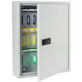 HMF 13642-07 Schlüsselschrank mit Zahlencode, Schlüsselkasten groß | 42 Haken | 35 x 27 x 8 cm | Lichtgrau