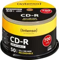 Intenso CD-R Rohlinge 700MB 52x 50er Spindel Cakebox bedruckbar 52x schnell