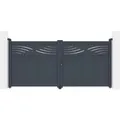 Casanoov Flügeltor Elektrisch Halti 300x140cm Aluminium Grau & Drehtorantrieb Tanker B250