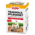 CLOU Teakholz Pflegeset Gartenmöbel Teaköl, Holzreiniger, Bürste, Pinsel B-WARE