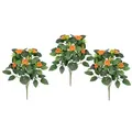 Kunstblume I.GE.A. "Künstlicher Rosenbusch", orange, B:17cm H:34cm L:17cm, Polyester, Kunstpflanzen, Kunstrose Blume Strauß Bouquet Rosen Rosenbouquet Wildrose
