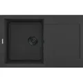 Reginox Einbauspüle Mit Abtropffläche Bari 10 - Robuste Granitspüle, Spülbecken Inklusive Siebkorbventil, Granit Nero-black