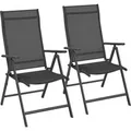Songmics Gartenstuhl-Set Faltbar Schwarz 2 Stück