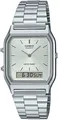 CASIO VINTAGE Chronograph AQ-230A-7AMQYES, Quarzuhr, Armbanduhr, Damenuhr, Herrenuhr,Digitaluhr, Edelstahlarmband, silberfarben-grau