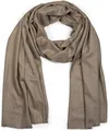 styleBREAKER weicher Stola Schal in Unifarben mit Fransen, Tuch, Unisex 01017070, Farbe:Taupe