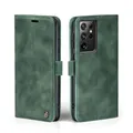 LBH Handyhülle für Samsung Galaxy S21 Ultra 5G in Grün mit Karten- und Geldfach Smartphone Hülle mit Standfunktion Flip Case Schutzhülle Magnetverschluss Vintage