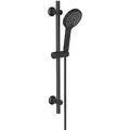 Görbach Duschset Rail Shower kit Duschsystem mit Handbrause Duschstange Handbrauseschlauch Brausestangeset 70cm (D12, schwarz)