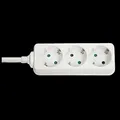 LINDY 73100 - Steckdosenleiste 3-Fach, Schuko-Steckdosen im 45°-Winkel, 1.4m Kabel, mit Kindersicherung, 3500W, für den Innenbereich, Farbe weiß