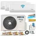 A++/A++/A++ 5m QuickConnect TRIO-Split SelfClean WiFi/WLAN/App Steuerung Golden-Fin 3x 3,5 kW (3x12000 BTU) MultiSplit Klimaanlage INVERTER Klimagerät mit 3 Innengeräten und Heizung