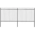 vidaXL Gartenzaun mit Speerspitzen Stahl 3,4 x 1,5 m Schwarz