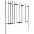 vidaXL Gartenzaun mit Speerspitze Stahl 359 x 150 cm Schwarz - Schwarz