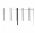 vidaXL Gartenzaun Gartenzaun mit Speerspitze Stahl 359 x 150 cm Schwarz, (1-St)