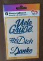 Angebot! 3 Stanzschablonen Wünsche & Gratulationen 4, Danke, K. Jittenmeier