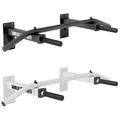 GORILLA SPORTS® Klimmzugstange - Wandmontage, mit 5 rutschfeste Griffe, bis 350 kg Belastbar, aus Stahl, inkl. Montageanleitung und Schrauben, Schwarz - Pull Up Bar, Klimmzug Stange Wand