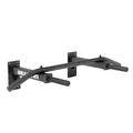 GORILLA SPORTS® Klimmzugstange - Wandmontage, mit 5 rutschfeste Griffe, bis 350 kg Belastbar, aus Stahl, inkl. Montageanleitung und Schrauben, Schwarz/Weiß - Pull Up Bar, Klimmzug Stange, Dip Bar