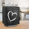 kwmobile Hülle kompatibel mit Thermomix TM5 / TM6 - Küchenmaschine Abdeckhaube - in Weiß Schwarz Herz Brush