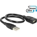 Delock USB-Kabel  USB 2.0 USB-A Stecker, USB-A Buchse 0.35 m Schwarz flexible...