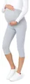 Be Mammy 3/4 Umstandsleggings Kurz aus Baumwolle Bequeme und blickdichte Schwangerschaftsleggings Umstandsmode BE20-229 (Melange, XXL)