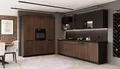 Küche MONZA SIENA LOFT 280 + 180 Küchenzeile Küchenblock Nussbaum Okapi Schwarz