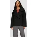 QS Funktionsjacke Outdoor-Jacke Oversized Cabanjacke aus Bouclé schwarz M (38)