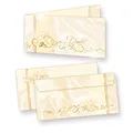 tatmotive Danksagungskarten Hochzeit PERLMUTT (10 Sets) sehr elegante Dankeskarten für Hochzeit, inkl. Dreieckstaschen für Ihr Hochzeitsbild