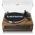 Lenco LS-410 Plattenspieler - Bluetooth Plattenspieler - integrierte Lautsprecher 40 Watt RMS - Riemenantrieb - Vorverstärker - RCA Out und AUX-In - Holz LS-410WA Braun