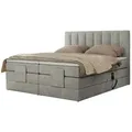 Motor Boxspringbett mit Bettkasten Comforto , grau , Maße (cm): B: 148 H: 124