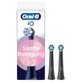 Oral-B iO Sanfte Reinigung – ORIGINAL Aufsteckbürsten für Elektrische Oral-B iO Zahnbürsten – Bürstenköpfe, Zahnbürstenaufsatz, Ersatzbürsten für empfindliches Zahnfleisch – Schwarz, 2 Stück