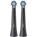 Oral-B  - Ersatz-Zahnbürsten 2er-Pack -runder Bürstenkopf-Mikrovibration-schwarz