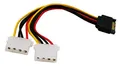 zdyCGTime 15,2 cm SATA 15-Pin Stecker auf Dual 4-Pin Molex LP4 weiblich IDE Festplatte Power Y-Adapter Konverter Kabel, Male zu Female für 12 V/IDE HDD DVD