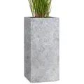 Pflanzwerk® Pflanzkübel TOWER Premium Blumenkübel Pflanzsäule Fiberglas mit Lotus-Effekt grau 33 cm x 70 cm x 33 cm