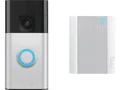 RING Battery Video Doorbell (Satin Nickel) + Chime (2. Gen) Smarte Türklingel