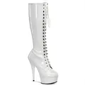 Pleaser DELIGHT-2023 Wht STR Pat/Wht UK 5 (EU 38)
