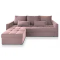 Masseno Ecksofa KOS PIK mit Schlaffunktion L-Form, Sofa mit Bettkasten, Wohnzimmersofa, Couch, Soffa, Bettsofa, Couchgarnitur- Rosa, Kronos 27