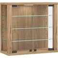 ebuy24 VitrosaS Vitrinenschrank Wandhängend 2 Türen Eiche Dekor