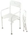 Drive Medical Duschstuhl mit Armlehnen und Hygieneausschnitt DSF 130 faltbar