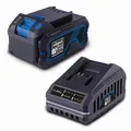 Original Scheppach 20V Starter Kit bestehend aus 4Ah Akku & Ladegerät 2,4A (65W) | 20V-IXES-Serie | Ladezeit ca. 120 Min. | 3-stufige Ladeanzeige | Staub-& korrosionsgeschützt | Einzelzellenmanagement