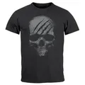 Neverless Print-Shirt Herren T-Shirt Totenkopf Skull Totenschädel Skelett Print Aufdruck mit Print schwarz 3XL