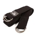 Bodhi Yogagurt 2 in 1 | Yamala Belt aus Baumwolle | Praktisches Yoga Zubehör für Dehnen und Fitness | Waschbarer Carry Strap mit Metallverschluss | Tragegurt für dicke Yogamatten | schwarz