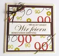 Fibula[Style] 5x Einladungskarten zum 90. Geburtstag in creme-braun-tönen *Handmade*