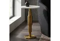 FINEBUY Beistelltisch FB74471 Dekotisch Marmor Wohnzimmertisch rund Sofatisch Anstelltisch (Elegante Ablagefläche für moderne Räume), Hochwertige Optik mit schlanker Silhouette
