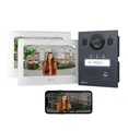 Basic Video Türsprechanlage, 2 Draht Bus, 2X 7 Zoll Monitor, Aufputz Türkling...