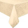 Erwin Müller Tischdecke, Tischwäsche Oberhausen, Jacquard Ranken Sekt Größe 130x170 cm - pflegeleicht, bügelleicht, eckige Decken mit Kuvertsaum