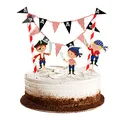 Tortendeko Pirat kuchen deko Geburtstag Junge,Tortenaufleger Wimpelkette Girlande Cupcake Topper Tortenstecker Tortenaufsatz Zahnstocher für 1.2.3.4.5. Jahre Baby Kinder Jungen Jungs Party Dekoration