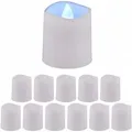 Relaxdays LED Teelichter 12er Set PP Eisen Weiß Kaltweiß 4,5 cm x 4 cm