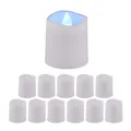 Relaxdays LED Teelichter 12er Set, LED Kerzen kaltweißes Licht, HxD: 4,5x4 cm, elektrisch, flammenlose Teelichter, weiß