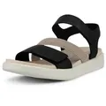 Ecco ECCO FLOWT W Plateausandale, Sommerschuh, Klettschuh, Urlaubsandale, Sandalette mit Plateau grau|schwarz 37 EU