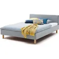 Polsterbett Amber 140x200 - eisblau - Blau