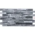 3D PVC Wandpaneele Wandverkleidung PVC-Verkleidung Stein Holz Mosaik Fliesen Imitation (ca. 0,5qm) - Grau